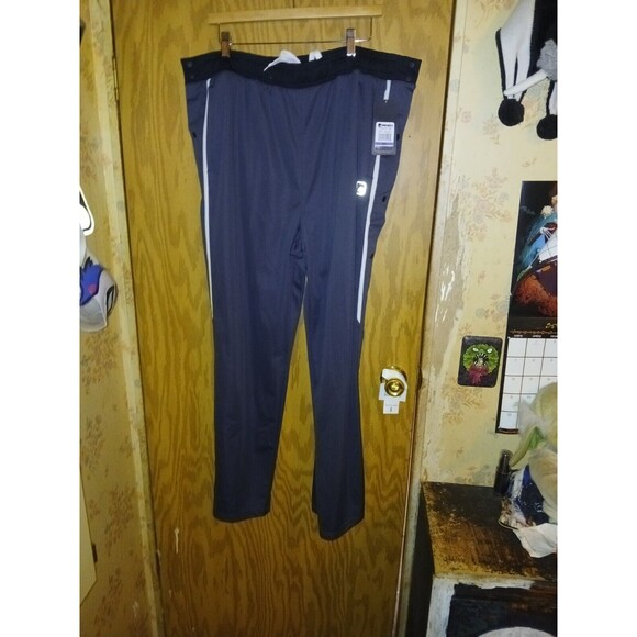 AND1 Tearaway Pants Mens Size 2XL Snap Buttons Black w/ Stripes Reflective NWT - Picture 1 of 16